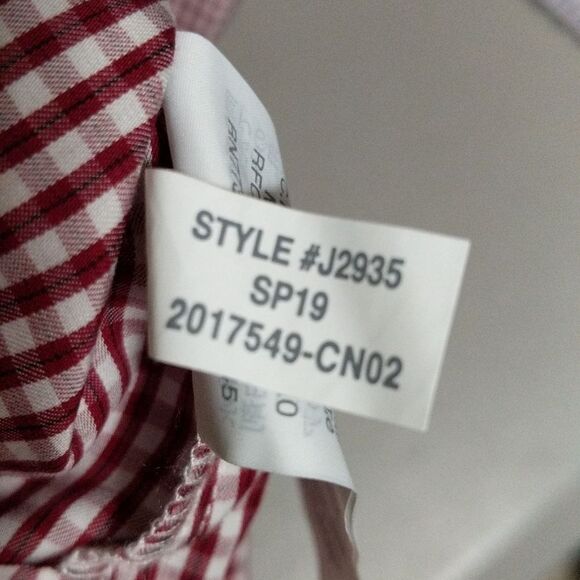 Madewell cropped Wrap Top in red white Gingham Check L - Picture 5 of 8